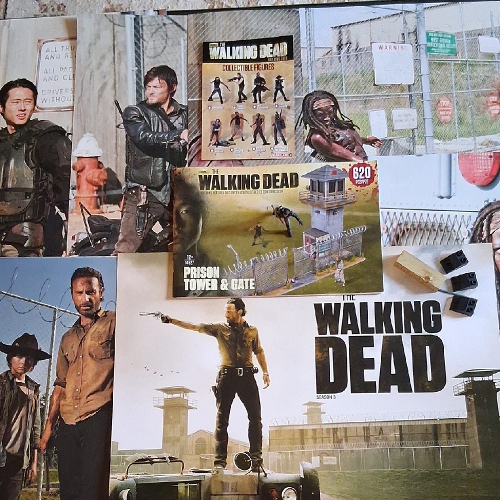 THE WALKING DEAD GLENN AT PRISON POSTER SET, MACFARLANE FIGURE, TOWER BOOKLET